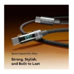 Oraimo OCD-175CC Digiline 100W USB-C to USB-C Fast Charging Cable – 5A, 1.2m, Digital Display