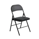 Heavy-Duty Folding Chair – Padded Seat & Backrest, Steel Frame, Anti-Skid Feet, Portable & Foldable, Black