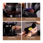 SONIFER SF-3570 3-in-1 Coffee Machine with Grinder – 1450W, 19-Bar Pressure, 150g Bean Container, 2L Water Tank