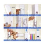Automatic Toothpaste Dispenser with Detachable Toothbrush Holder – Wall-Mounted