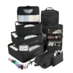 8-Piece Travel Packing Cubes Set – Lightweight Polyester Luggage Organizer with Shoe Bag, Hanging Toiletry Bag, Laundry Bag & Accessories Pouch