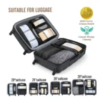 8-Piece Travel Packing Cubes Set – Lightweight Polyester Luggage Organizer with Shoe Bag, Hanging Toiletry Bag, Laundry Bag & Accessories Pouch