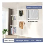 4-Tier Floor-to-Ceiling Adjustable Clothes Drying Rack & Coat Hanger Organizer