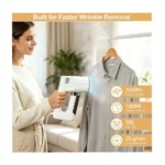 2-in-1 Steam Iron & Handheld Garment Steamer with Suction – 1300–1500W, Ceramic Soleplate, 3500 Pa & 100ml Tank