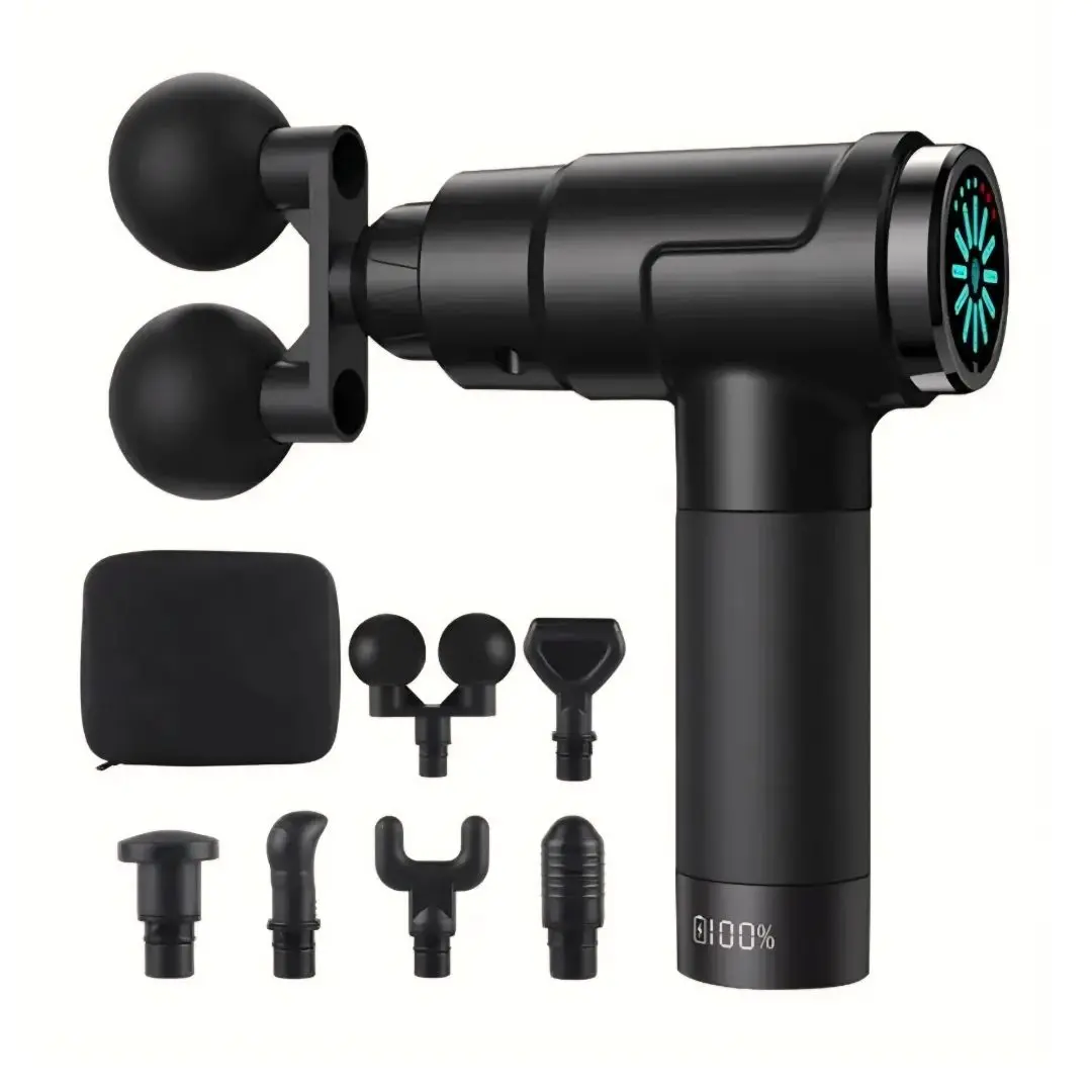 Double Mdhl massager 8121 MDHL MD-8121 Double-Head Percussion Massage Gun – 30-Speed Handheld Body Massager with 7 Attachments & LCD Touch Screen