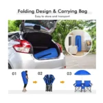 Double Outdoor Folding Chair with Sunshade – Portable Camping & Beach Love Seat - Image 6