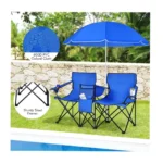 Double Outdoor Folding Chair with Sunshade – Portable Camping & Beach Love Seat - Image 8