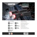 Geepas GFL4667 Zoomable Rechargeable LED Flashlight – 1500 Lumens, 600m Beam, 5 Hours Runtime, Type-C Charging - Image 4