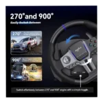 PXN V9 GEN2 Racing Steering Wheel – 270°/900° with 6+R Gear Shifter, Hall Effect Pedals & Paddle Shifters