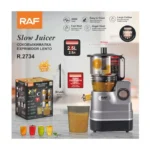 RAF R.2734 2.5Litre Slow Juicer 300W , Large-Caliber Feed Chute & Auger Extraction
