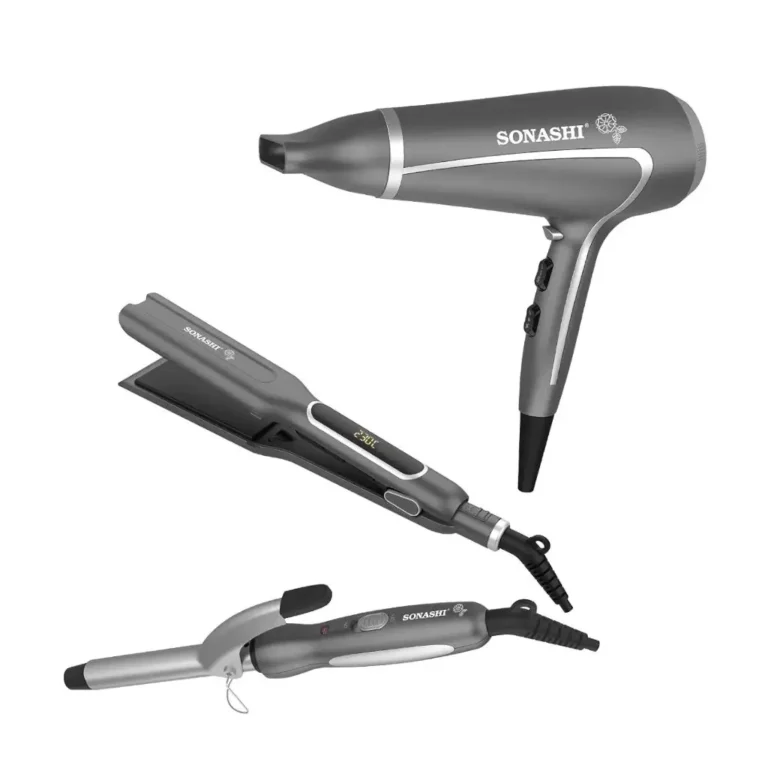 Sonashi SBS-800 3-in-1 Hair Dressing Set Hair Dryer, Hair Straightener & 19mm Curler, 2200W