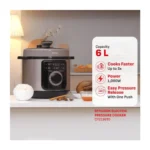 Tefal CY2116 Effi Cook 6L Multicooker Pressure Cooker 1090W, Non-Stick Pot, 70-Minute Timer