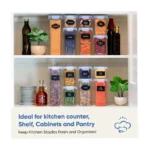 14-Piece Blue Airtight Food Storage Containers Set BPA-Free Plastic Kitchen & Pantry Organizers - Image 6