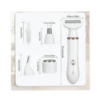 4-in-1 Electric Shaver for Women Rechargeable Face and Body Hair Trimmer with Interchangeable Heads