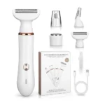 4-in-1 Electric Shaver for Women Rechargeable Face and Body Hair Trimmer with Interchangeable Heads