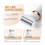 4-in-1 Electric Shaver for Women Rechargeable Face and Body Hair Trimmer with Interchangeable Heads