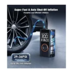 Portable Digital Tire Inflator Air Compressor 150 PSI, 35L/min, 4000mAh Rechargeable Battery - Image 2