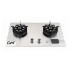 Digiwave Premium Built-In 2-Burner Nozzle Gas Hob Stainless Steel with Heavy-Duty Burners