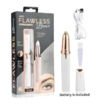 Rechargeable Gold-Plated Facial Hair Remover – Eyebrow, Upper Lip, Chin & Cheek Trimmer with LED Light