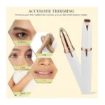 Rechargeable Gold-Plated Facial Hair Remover – Eyebrow, Upper Lip, Chin & Cheek Trimmer with LED Light - Image 2