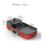 Hoffmans HM-3062 3Litre Combined Smart Hot Pot & Grill 2000W - Image 4