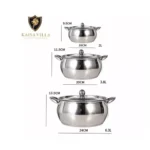 Kaisa Villa KV-6650 6-Piece Stainless Steel Casserole Cookware Set - Image 4