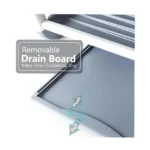 Shu Bin SX-842 2-Tier Aluminium Dish Drying Rack with Cup and Cutlery Holders - Image 5