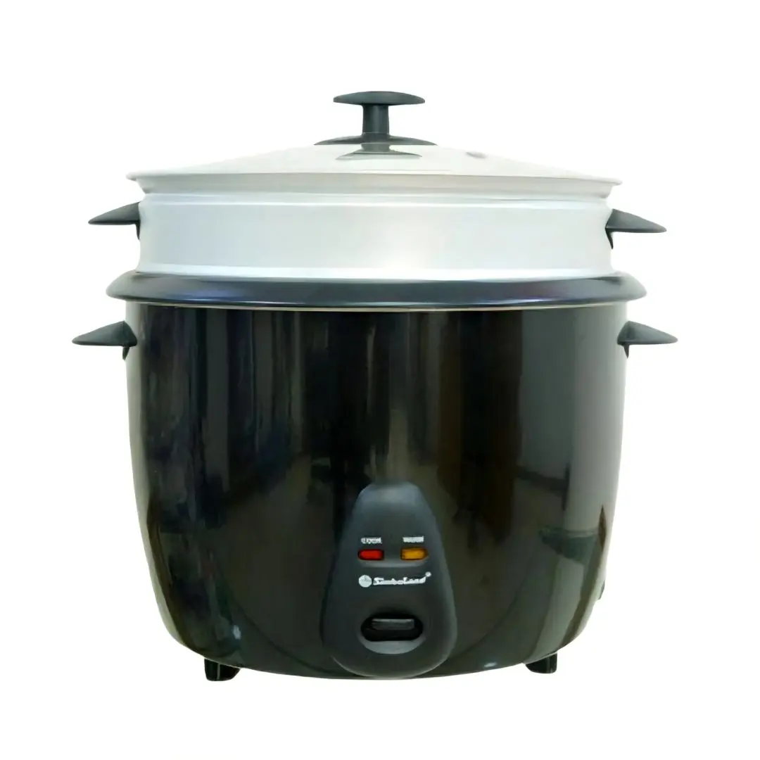 Simbaland 3l rice cooker Simbaland DRC-301M 3Litre Rice Cooker With Steamer – Black / Silver - Image 1