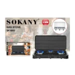 Sokany SK-6003 3-Burner Table Gas Stove 5.5 kW, Black - Image 2